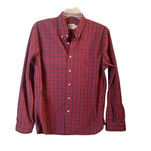 Brooks Brothers Red Fleece Mens Long Sleeve Button Down Shirt XXL Red Navy Plaid